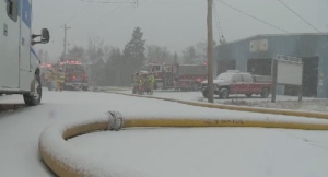 A blaze broke out just before 10 a.m. at a firehouse in Harrietsfield, N.S.
