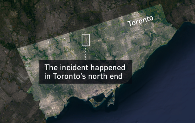 Toronto map of van-pedestrian incident