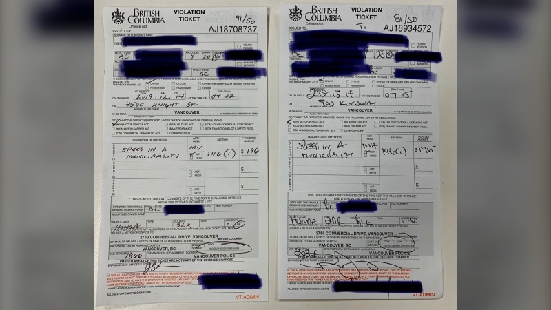 vancouver police issued back-to-back speeding tickets to a