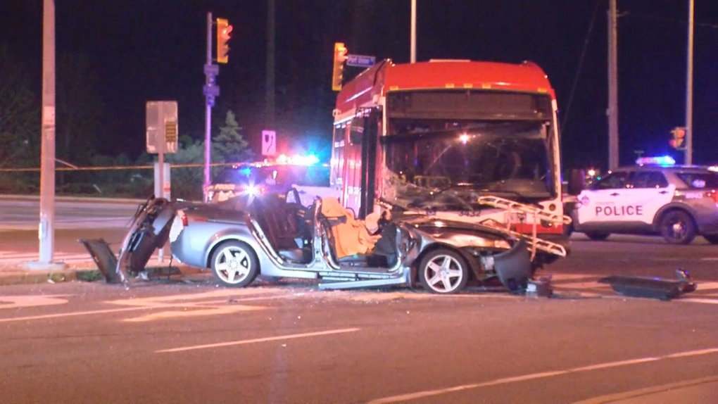 Man dies after Scarborough collision involving car and TTC bus | CTV News