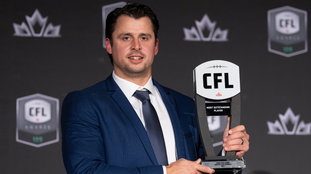 Blue Bombers quarterback Collaros wins 2nd straight MVP award