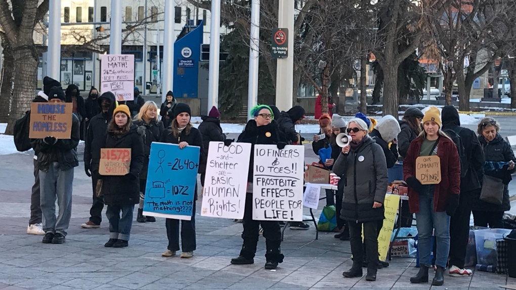 City hall protesters demand more shelter beds | CTV News