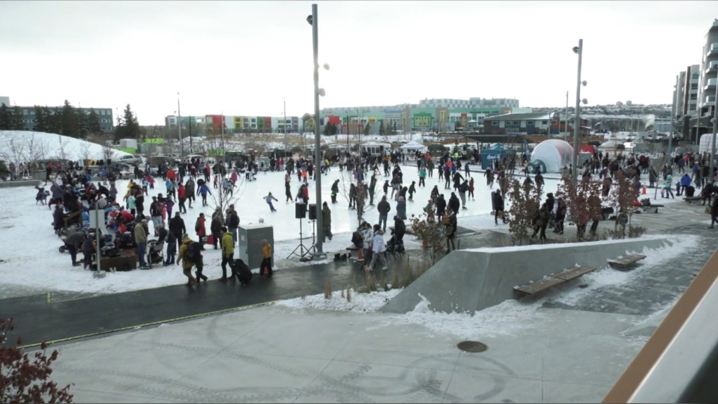 Central Commons Park community ice rink opens to Calgarians