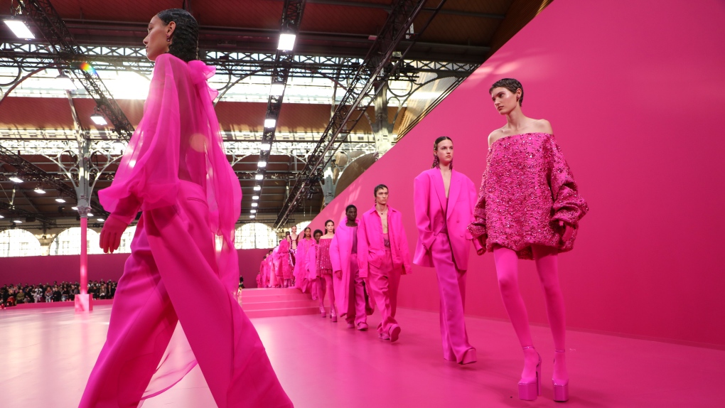 Valentino gets 'pretty in pink' in bold Paris show | CTV News