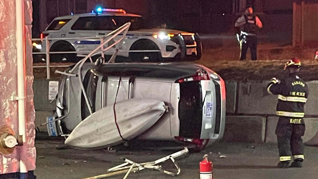 Nanaimo crash: Car catches fire after collision | CTV News