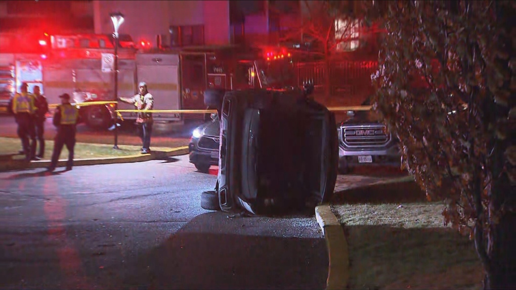 Police officer, 2 others injured after vehicle rollover in Etobicoke