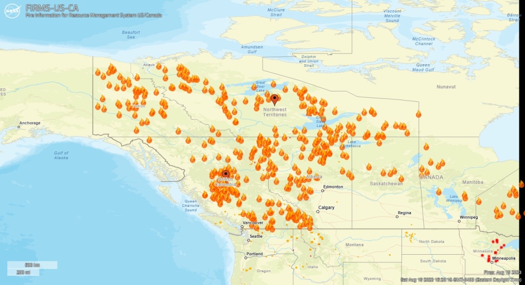 La NASA muestra el mapa de los incendios en Canadá - Foro USA y Canada