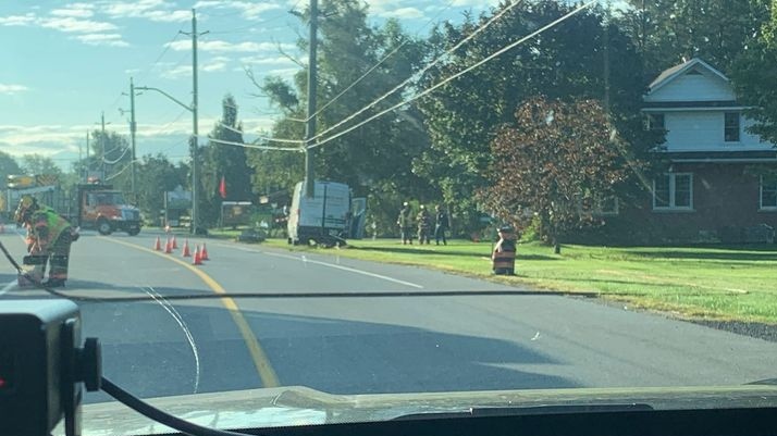 Car hits pole on County Road 34 CTV News