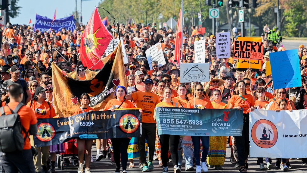 Hundreds march in Montreal on National Day for Truth and Reconciliation