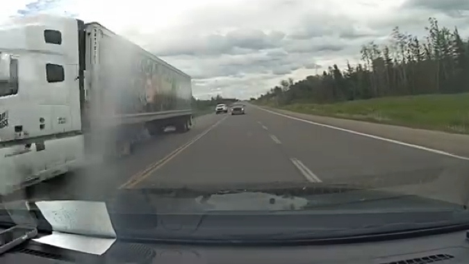 Dashcam video shows dangerous passing attempt on northern Ont. highway