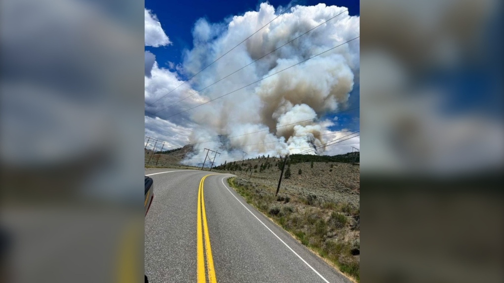 Crews battling out-of-control wildfire north of Lillooet