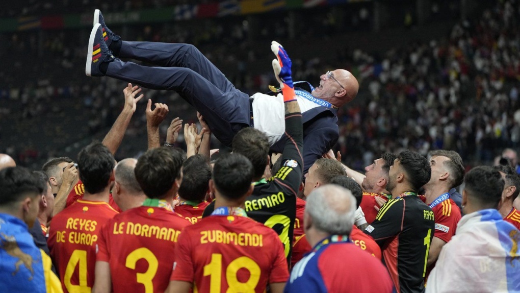 Spain beats England 2-1 to win record fourth European Championship title