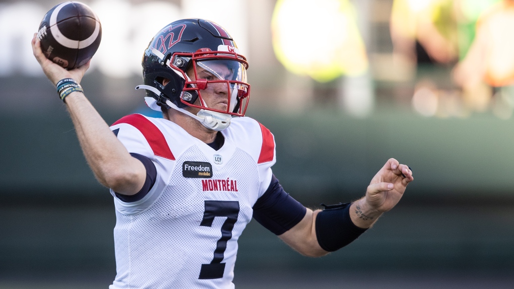 Alouettes quarterback Cody Fajardo returns to training after injury