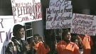 Members of the southern Sudanese community rally outside Kitchener City Hall, Tuesday, Nov. 9, 2010.