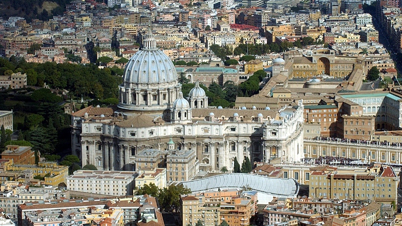 An aerial view of the Vatican with St. Peter's Basilica is seen in this file photo. Newly released, confidential U.S. diplomatic cables published Saturday Dec. 11, 2010, indicate that Ireland caved in to Vatican pressure to grant immunity to church officials in the investigation of decades of sex abuse by Irish clergy. (AP / Plinio Lepri - File)