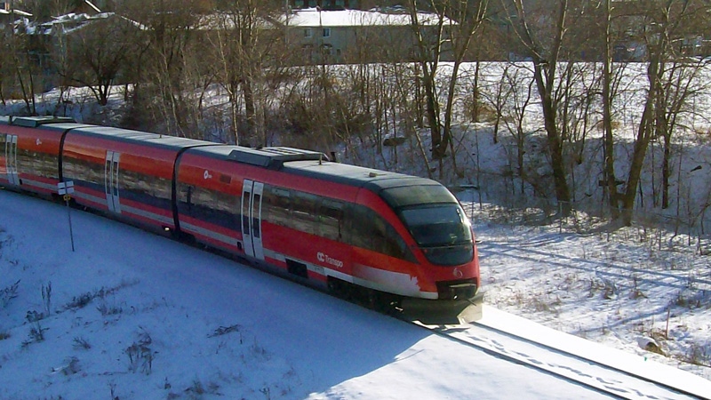 Ottawa O-Train in winter