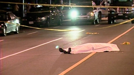 Paul Boyd lies dead after he was shot to death by police. Aug. 13, 2007. (CTV)