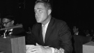 R. Sargent Shriver is seen at a Senate hearing in Washington in this June 9, 1965 file photo. (AP / Henry Griffin)