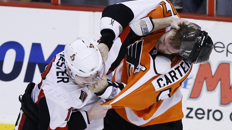 Sens brawl in 6-2 loss to Philadelphia Flyers