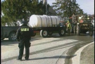 Middlesex OPP are at the scene of a liquid fertilizer leak southeast of London, Ont. on Tuesday, April 23, 2013. 