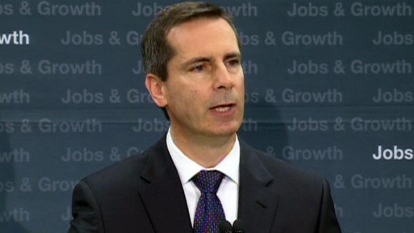 Ontario Premier Dalton McGuinty comments to reporters about 'equal treatment' from Ottawa, during a press conference in Toronto, Monday, April 4, 2011
