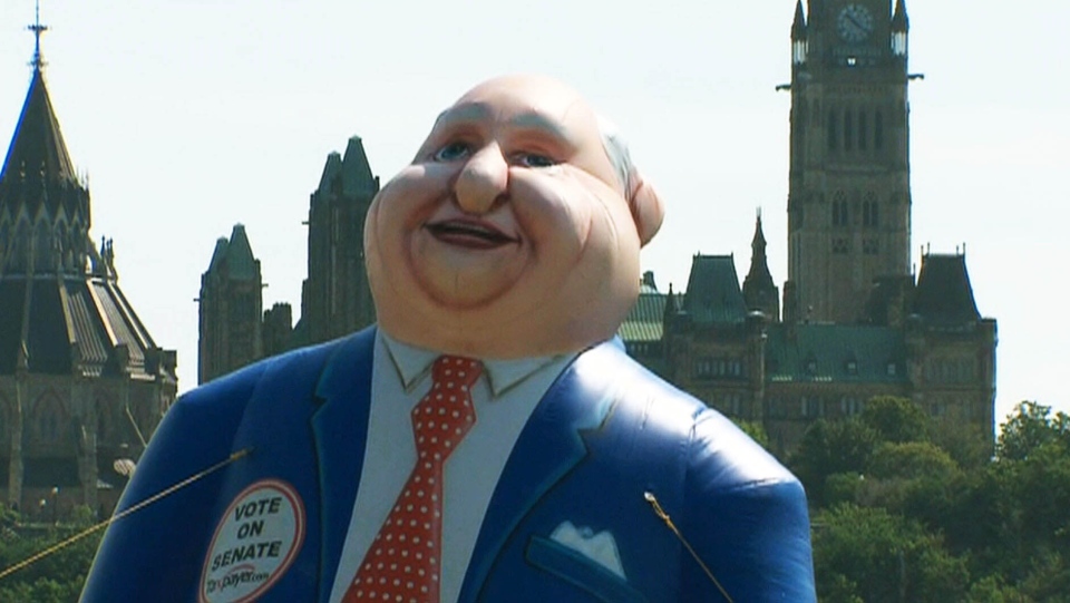 Giant Mike Duffy-shaped balloon kicks off Senate referendum campaign | CTV  News