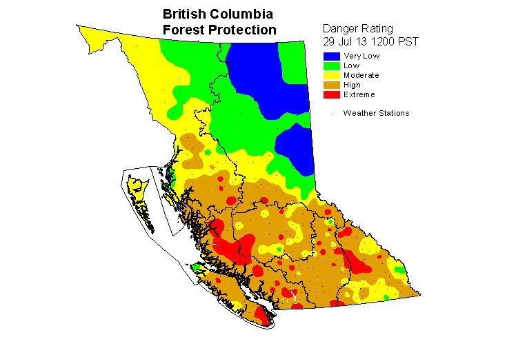 Hot, dry weather drives up forest fire risk across B.C. | CTV News