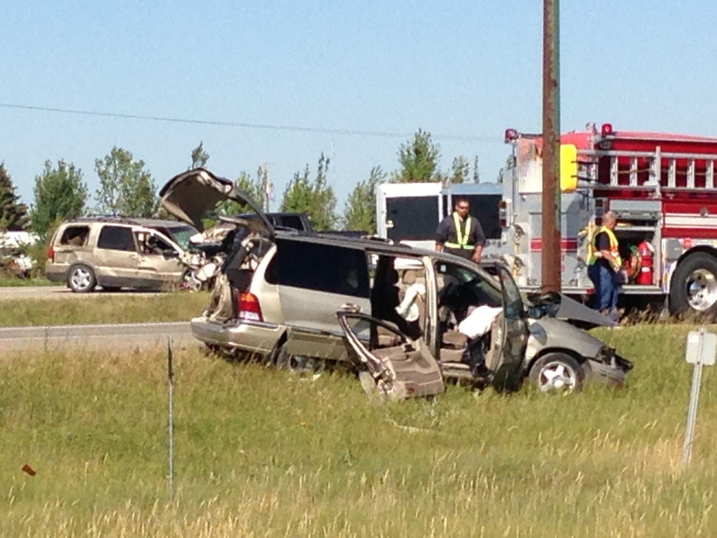 Crash on Highway 1 near White City sends four to hospital | CTV News