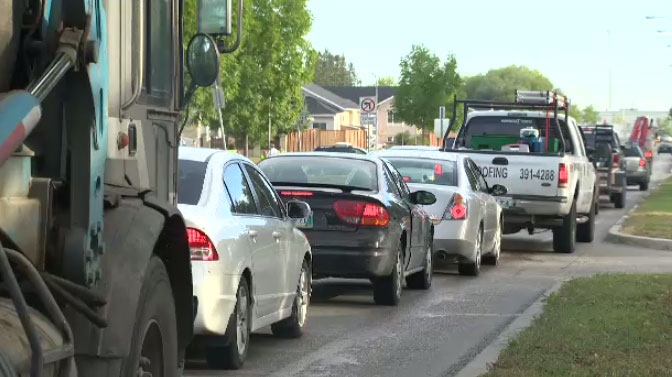 Heavy traffic near Bernie Wolfe Community School