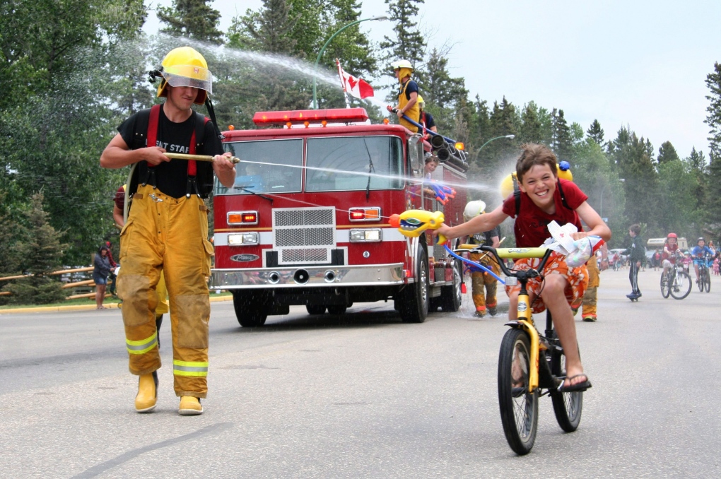 Firefighter at a 2011 Canada Day parade