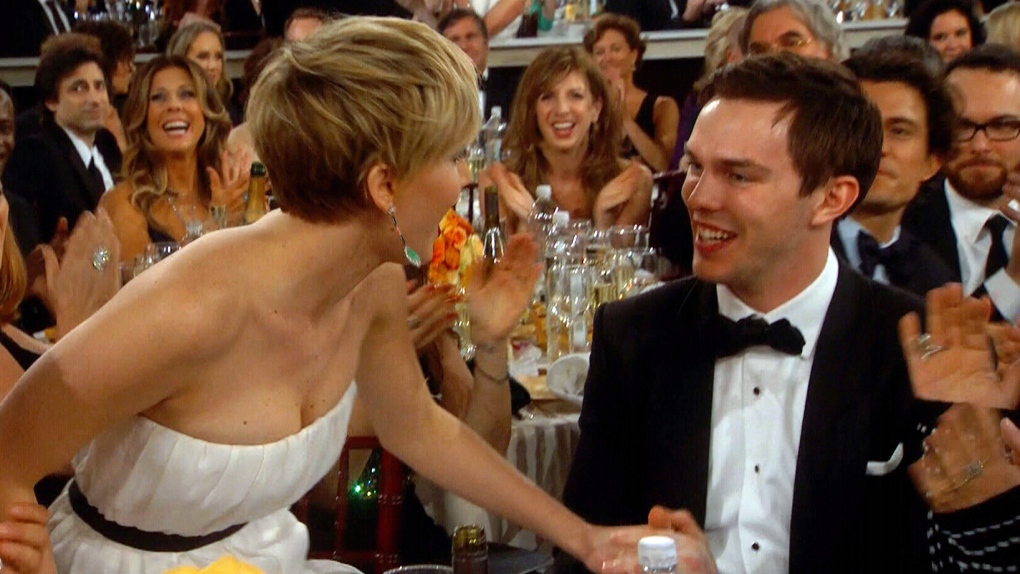Jennifer Lawrence spotted kissing Nicholas Hoult at Golden Globes | CTV News