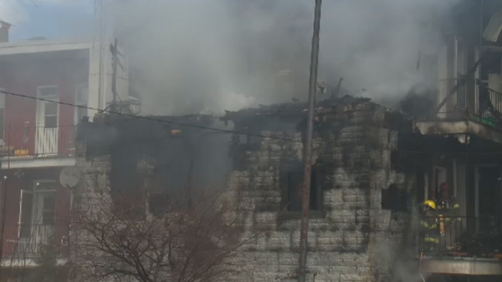 An attached shed caught fire on Bourbonniere Ave. 