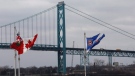 The Ambassador Bridge at the Windsor-Detroit inetrnational crossing is pictured from Windsor, Ontario on Friday November, 26, 2010. (Brent Foster / THE CANADIAN PRESS)
