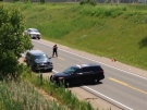 Elgin County OPP are investigating after a fatal pedestrian collision on the Highway 3 bypass in St. Thomas, Ont. on Wednesday, July 2, 2014. (Gerry Dewan / CTV London)