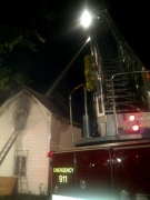 Crews attack fire on Victoria St. in Leamington.
(Twitter/Leamington Fire Dept.)
