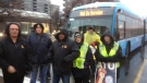York Region Transit picketers block buses at Finch terminal on Thursday, Jan. 12, 2011. 