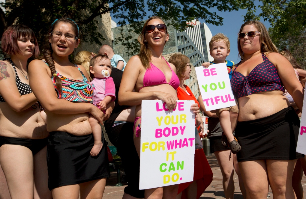 Bikini-clad women rally against 'mommy fat-shaming' in Edmonton | CTV News