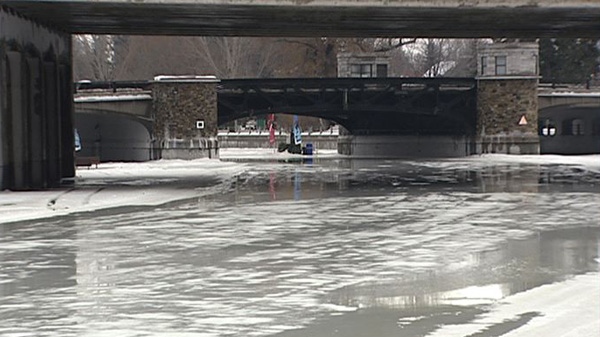 The Rideau Canal Skateway was closed after wet conditions and warmer temperatures hit the capital Tuesday, Jan. 24, 2012. 