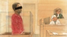 A 15-year-old boy charged in connection with the murder of Kearn Nedd, 28, is seen in this court sketch image, Monday, Jan. 30, 2012.