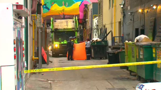 Pedestrian fatally struck by garbage truck