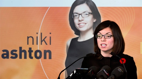 NDP MP Niki Ashton announces her candidacy for the party's leadership in Montreal, Monday, Nov. 7, 2011. (Paul Chiasson / THE CANADIAN PRESS)