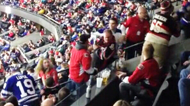 Brawl between Leafs fans, Senators fans caught on video