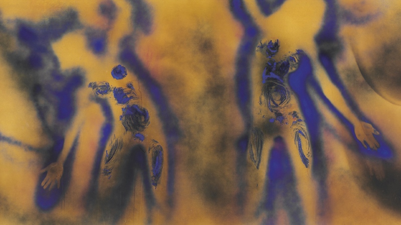 This undated file image provided by Christie's New York shows "FC 1" by French artist Yves Klein, which sold at a New York City auction for $36.4 million on Tuesday, May 8, 2012. 