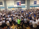 About 1200 students rally for Superbowl-bound hero Luke Willson at St. Thomas of Villanova Catholic High School, Jan.30, 2015. (Rich Garton / CTV Windsor)