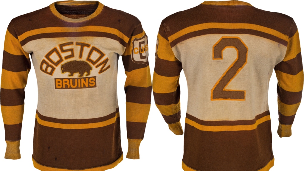 Jersey worn by Bruins legend Eddie Shore sells for US$119,500 | CTV News