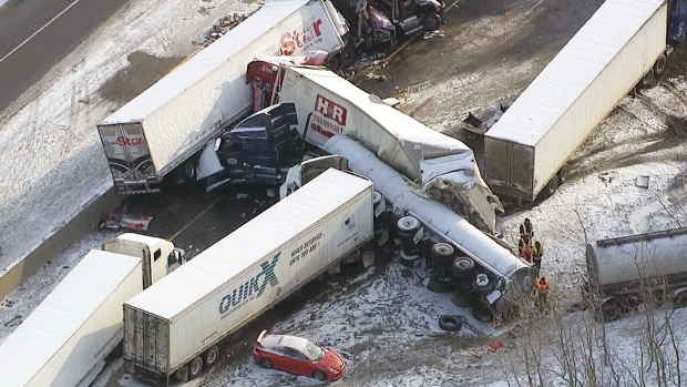 Highway 401 reopens more than 24 hours after 50-vehicle crash | CTV News