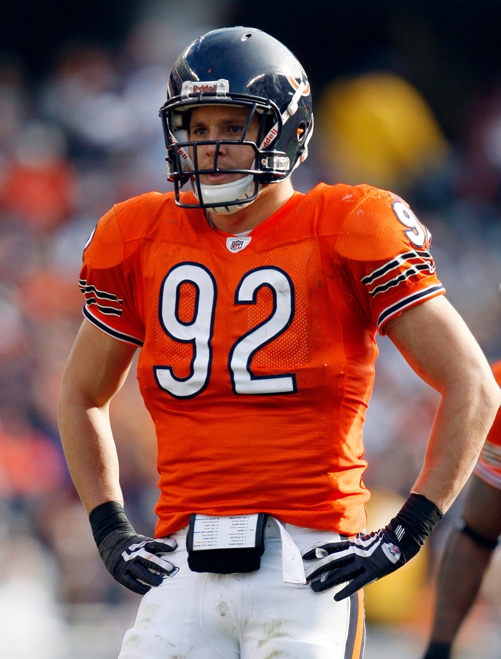 Chicago Bears linebacker Hunter Hillenmeyer (92) during the Bears