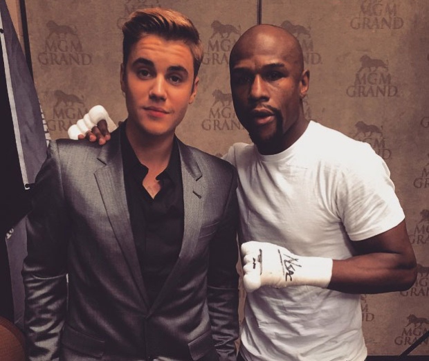 Justin Bieber with Mayweather