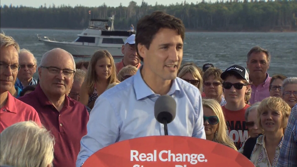  Justin Trudeau speaks in Summerside, P.E.I.