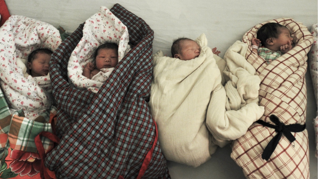 Newborn babies in China